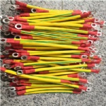 15cm length ground cable green/yellow with tight pre-crimped lug on both ends